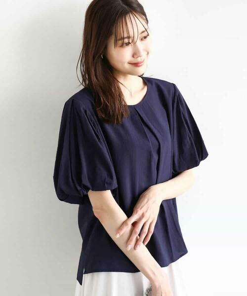 MK MICHEL KLEIN / エムケーミッシェルクラン シャツ・ブラウス | シアーストライプ柄ブラウス/接触冷感/洗える | 詳細1