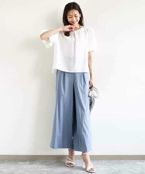 MK MICHEL KLEIN / エムケーミッシェルクラン シャツ・ブラウス | シアーストライプ柄ブラウス/接触冷感/洗える | 詳細10