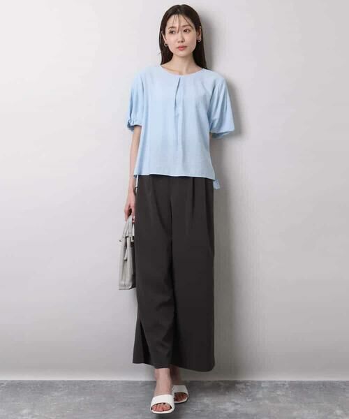 MK MICHEL KLEIN / エムケーミッシェルクラン シャツ・ブラウス | シアーストライプ柄ブラウス/接触冷感/洗える | 詳細12