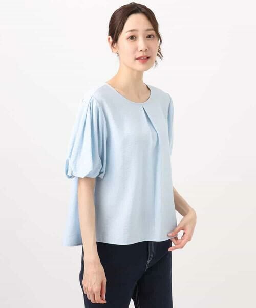 MK MICHEL KLEIN / エムケーミッシェルクラン シャツ・ブラウス | シアーストライプ柄ブラウス/接触冷感/洗える | 詳細15