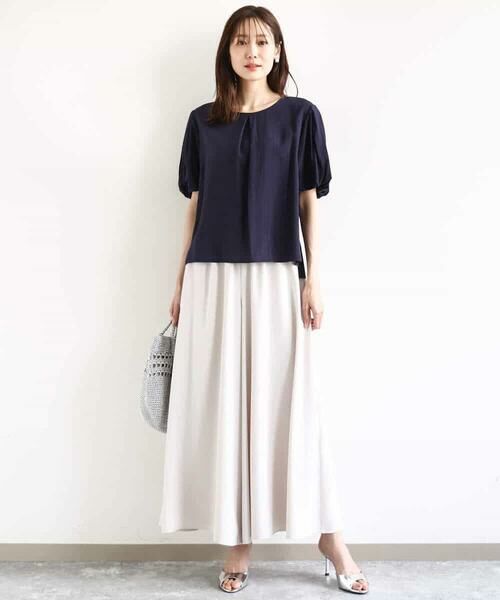 MK MICHEL KLEIN / エムケーミッシェルクラン シャツ・ブラウス | シアーストライプ柄ブラウス/接触冷感/洗える | 詳細2