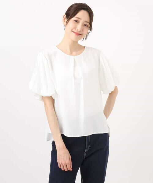 MK MICHEL KLEIN / エムケーミッシェルクラン シャツ・ブラウス | シアーストライプ柄ブラウス/接触冷感/洗える | 詳細25