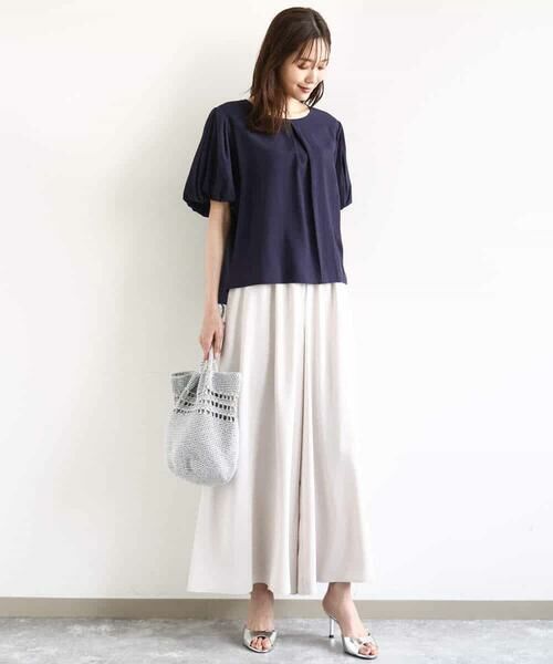 MK MICHEL KLEIN / エムケーミッシェルクラン シャツ・ブラウス | シアーストライプ柄ブラウス/接触冷感/洗える | 詳細3