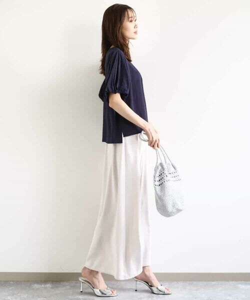 MK MICHEL KLEIN / エムケーミッシェルクラン シャツ・ブラウス | シアーストライプ柄ブラウス/接触冷感/洗える | 詳細5