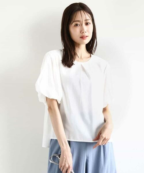 MK MICHEL KLEIN / エムケーミッシェルクラン シャツ・ブラウス | シアーストライプ柄ブラウス/接触冷感/洗える | 詳細6