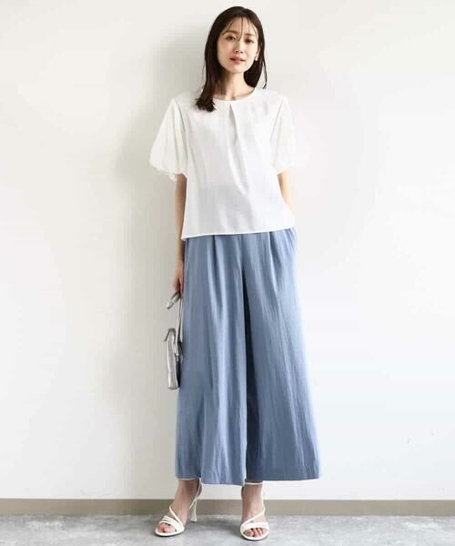 MK MICHEL KLEIN / エムケーミッシェルクラン シャツ・ブラウス | シアーストライプ柄ブラウス/接触冷感/洗える | 詳細8