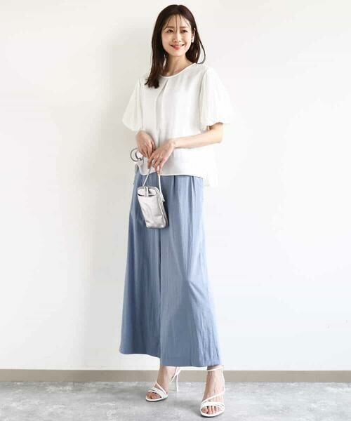 MK MICHEL KLEIN / エムケーミッシェルクラン シャツ・ブラウス | シアーストライプ柄ブラウス/接触冷感/洗える | 詳細9