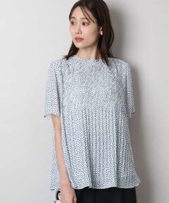 MK MICHEL KLEIN / エムケーミッシェルクラン シャツ・ブラウス | ランダムドット柄プリーツブラウス/洗える