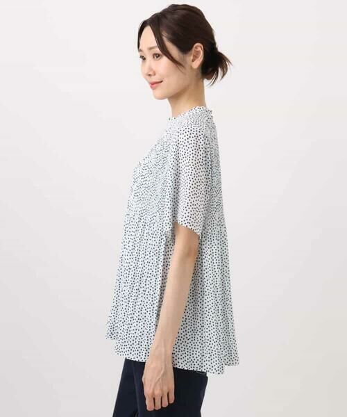 MK MICHEL KLEIN / エムケーミッシェルクラン シャツ・ブラウス | ランダムドット柄プリーツブラウス/洗える | 詳細10