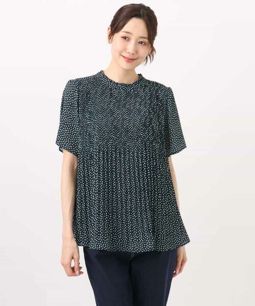 MK MICHEL KLEIN / エムケーミッシェルクラン シャツ・ブラウス | ランダムドット柄プリーツブラウス/洗える | 詳細17