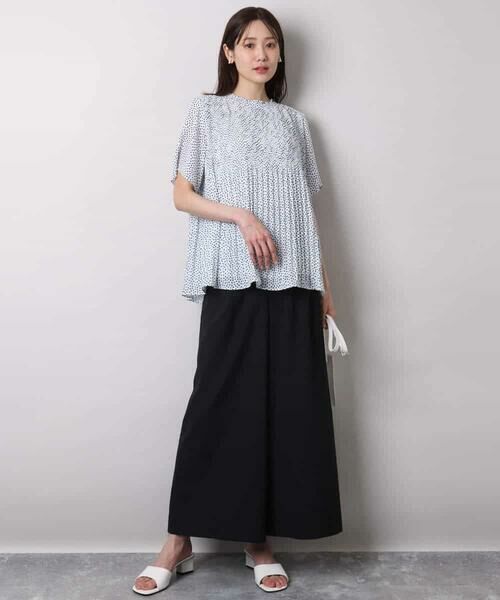 MK MICHEL KLEIN / エムケーミッシェルクラン シャツ・ブラウス | ランダムドット柄プリーツブラウス/洗える | 詳細8