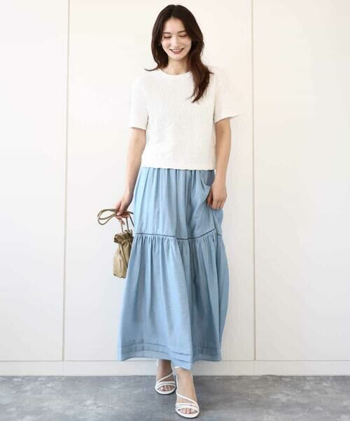 MK MICHEL KLEIN / エムケーミッシェルクラン カットソー | フクレシャーリングカットソー/UVカット/洗える | 詳細7