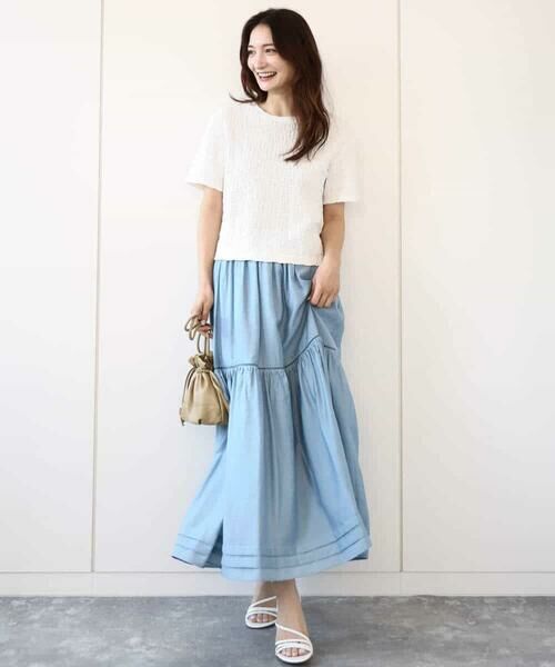 MK MICHEL KLEIN / エムケーミッシェルクラン カットソー | フクレシャーリングカットソー/UVカット/洗える | 詳細8