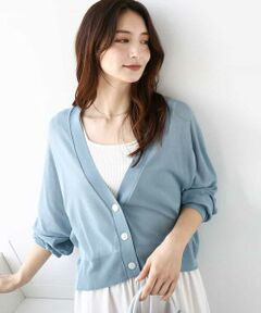 MK MICHEL KLEIN / エムケーミッシェルクラン カーディガン・ボレロ | ドルマンスリーブシアーカーディガン/洗える