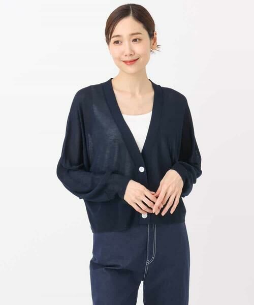 MK MICHEL KLEIN / エムケーミッシェルクラン カーディガン・ボレロ | ドルマンスリーブシアーカーディガン/洗える | 詳細25