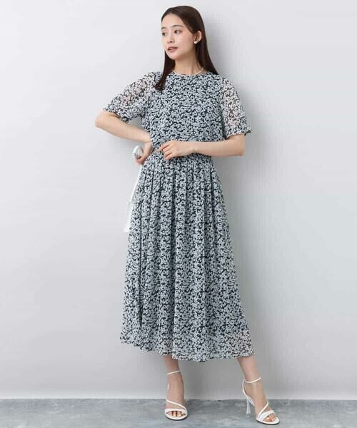 MK MICHEL KLEIN / エムケーミッシェルクラン シャツ・ブラウス | 小花柄タックスリーブシフォンブラウス/洗える | 詳細10