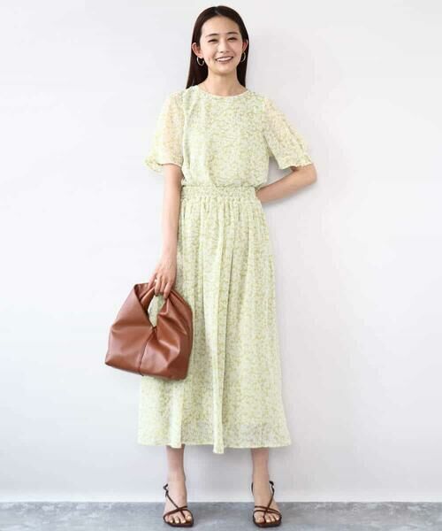 MK MICHEL KLEIN / エムケーミッシェルクラン シャツ・ブラウス | 小花柄タックスリーブシフォンブラウス/洗える | 詳細2