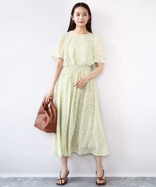 MK MICHEL KLEIN / エムケーミッシェルクラン シャツ・ブラウス | 小花柄タックスリーブシフォンブラウス/洗える | 詳細3