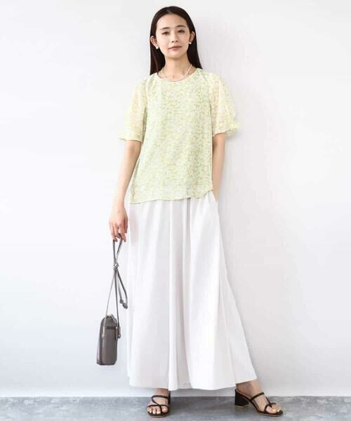 MK MICHEL KLEIN / エムケーミッシェルクラン シャツ・ブラウス | 小花柄タックスリーブシフォンブラウス/洗える | 詳細4