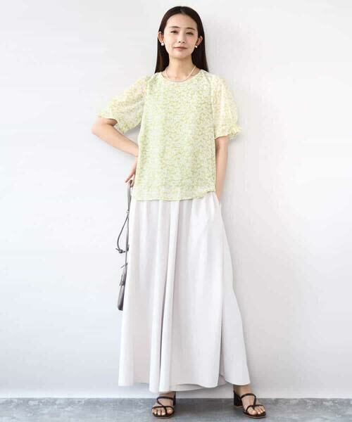 MK MICHEL KLEIN / エムケーミッシェルクラン シャツ・ブラウス | 小花柄タックスリーブシフォンブラウス/洗える | 詳細6