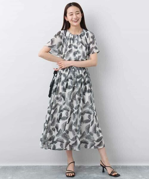 MK MICHEL KLEIN / エムケーミッシェルクラン シャツ・ブラウス | リーフ柄シフォンブラウス/洗える | 詳細15