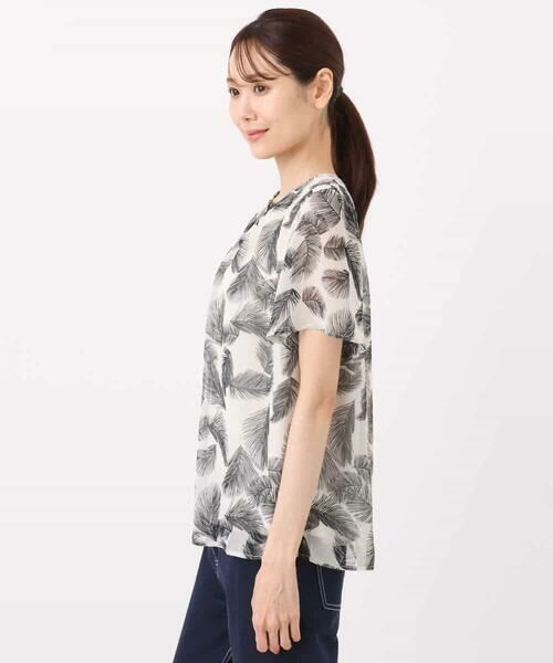 MK MICHEL KLEIN / エムケーミッシェルクラン シャツ・ブラウス | リーフ柄シフォンブラウス/洗える | 詳細18