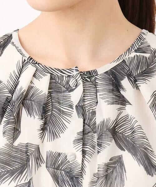 MK MICHEL KLEIN / エムケーミッシェルクラン シャツ・ブラウス | リーフ柄シフォンブラウス/洗える | 詳細20