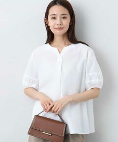 MK MICHEL KLEIN / エムケーミッシェルクラン シャツ・ブラウス | キーネックブラウス/UVカット/接触冷感/洗える