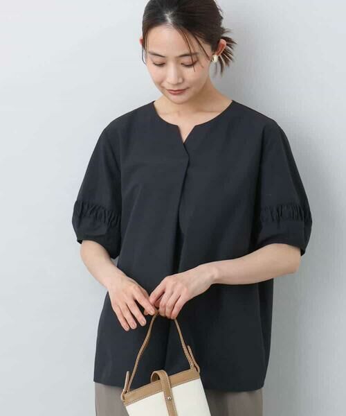 MK MICHEL KLEIN / エムケーミッシェルクラン シャツ・ブラウス | キーネックブラウス/UVカット/接触冷感/洗える | 詳細1