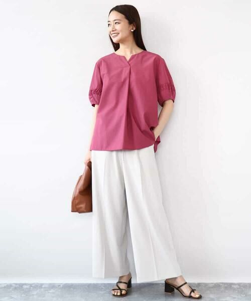 MK MICHEL KLEIN / エムケーミッシェルクラン シャツ・ブラウス | キーネックブラウス/UVカット/接触冷感/洗える | 詳細11