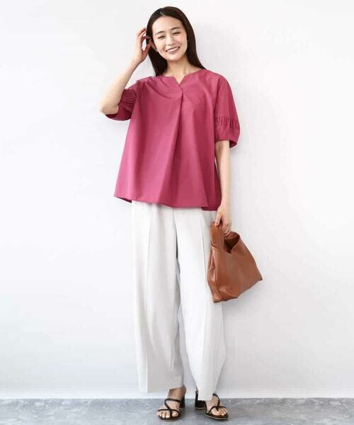 MK MICHEL KLEIN / エムケーミッシェルクラン シャツ・ブラウス | キーネックブラウス/UVカット/接触冷感/洗える | 詳細14