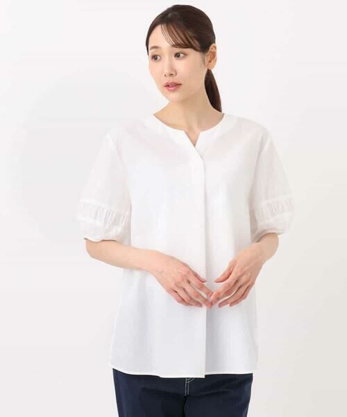 MK MICHEL KLEIN / エムケーミッシェルクラン シャツ・ブラウス | キーネックブラウス/UVカット/接触冷感/洗える | 詳細23