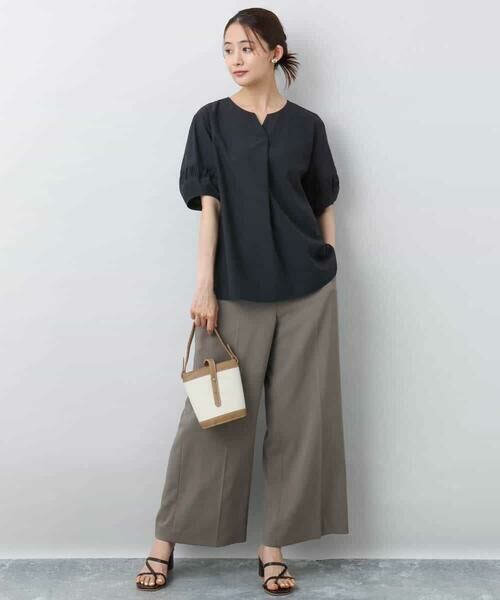 MK MICHEL KLEIN / エムケーミッシェルクラン シャツ・ブラウス | キーネックブラウス/UVカット/接触冷感/洗える | 詳細4