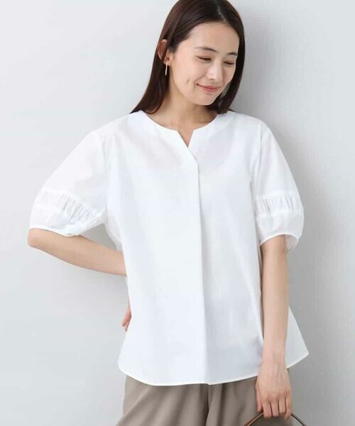 MK MICHEL KLEIN / エムケーミッシェルクラン シャツ・ブラウス | キーネックブラウス/UVカット/接触冷感/洗える | 詳細5