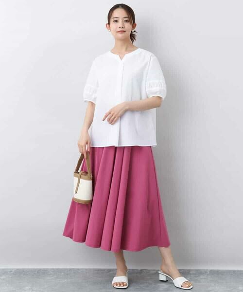 MK MICHEL KLEIN / エムケーミッシェルクラン シャツ・ブラウス | キーネックブラウス/UVカット/接触冷感/洗える | 詳細9