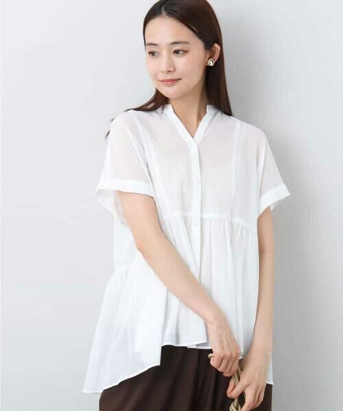 MK MICHEL KLEIN / エムケーミッシェルクラン シャツ・ブラウス | コットンシフォンブラウス/接触冷感/洗える | 詳細1