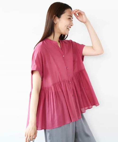 MK MICHEL KLEIN / エムケーミッシェルクラン シャツ・ブラウス | コットンシフォンブラウス/接触冷感/洗える | 詳細12