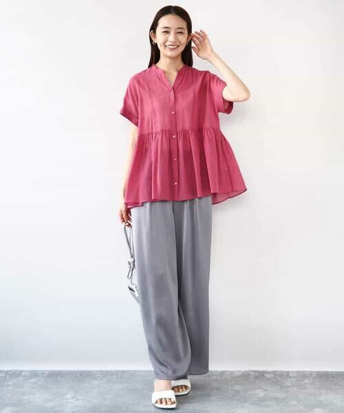 MK MICHEL KLEIN / エムケーミッシェルクラン シャツ・ブラウス | コットンシフォンブラウス/接触冷感/洗える | 詳細13