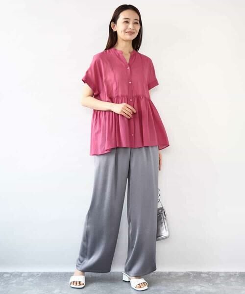 MK MICHEL KLEIN / エムケーミッシェルクラン シャツ・ブラウス | コットンシフォンブラウス/接触冷感/洗える | 詳細14