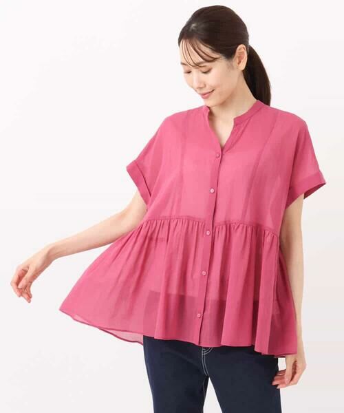 MK MICHEL KLEIN / エムケーミッシェルクラン シャツ・ブラウス | コットンシフォンブラウス/接触冷感/洗える | 詳細16