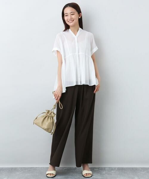 MK MICHEL KLEIN / エムケーミッシェルクラン シャツ・ブラウス | コットンシフォンブラウス/接触冷感/洗える | 詳細2