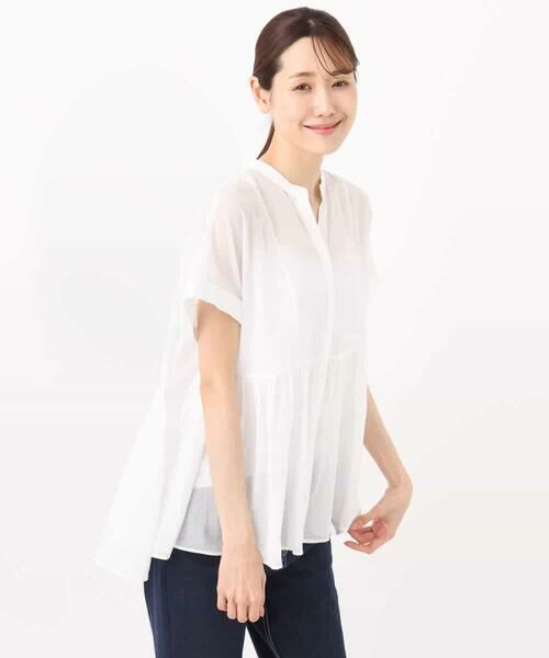 MK MICHEL KLEIN / エムケーミッシェルクラン シャツ・ブラウス | コットンシフォンブラウス/接触冷感/洗える | 詳細24