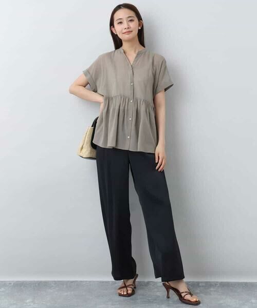 MK MICHEL KLEIN / エムケーミッシェルクラン シャツ・ブラウス | コットンシフォンブラウス/接触冷感/洗える | 詳細7