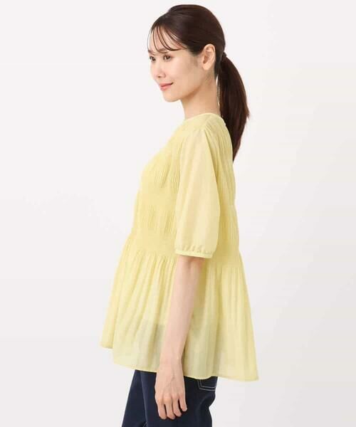 MK MICHEL KLEIN / エムケーミッシェルクラン シャツ・ブラウス | マジョリカプリーツ五分袖シアーブラウス/洗える | 詳細16