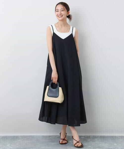 MK MICHEL KLEIN / エムケーミッシェルクラン ロング・マキシ丈ワンピース | ポコポコキャミワンピース/洗える | 詳細1