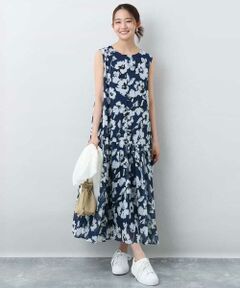 MK MICHEL KLEIN / エムケーミッシェルクラン ロング・マキシ丈ワンピース | 花柄ティアードワンピース/洗える