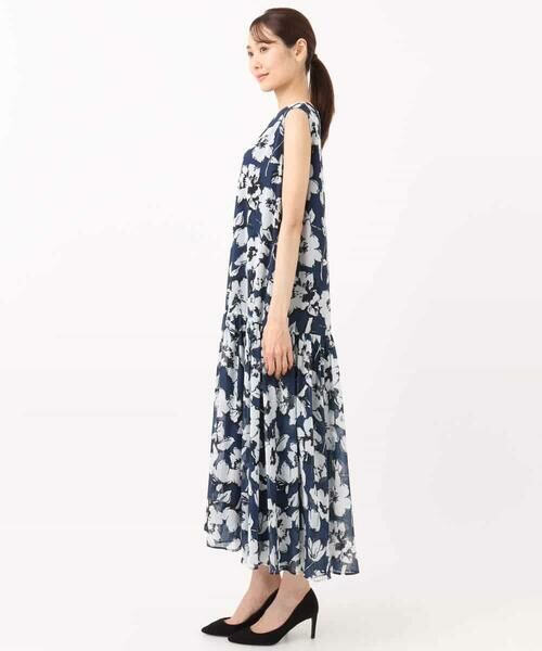MK MICHEL KLEIN / エムケーミッシェルクラン ロング・マキシ丈ワンピース | 花柄ティアードワンピース/洗える | 詳細11