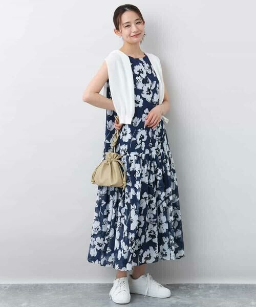 MK MICHEL KLEIN / エムケーミッシェルクラン ロング・マキシ丈ワンピース | 花柄ティアードワンピース/洗える | 詳細6