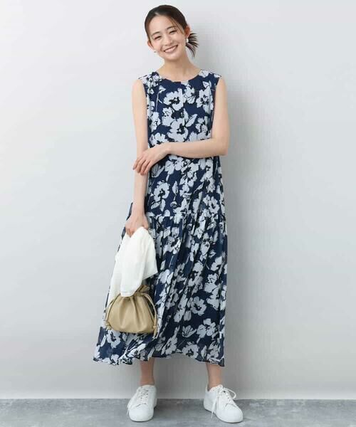 MK MICHEL KLEIN / エムケーミッシェルクラン ロング・マキシ丈ワンピース | 花柄ティアードワンピース/洗える | 詳細8