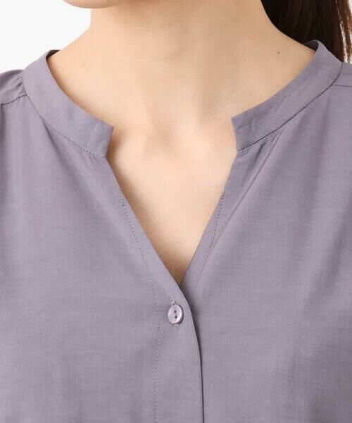 MK MICHEL KLEIN / エムケーミッシェルクラン ロング・マキシ丈ワンピース | ベルト付きキーネックワンピース/洗える | 詳細8